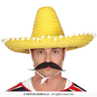 Mexicansk stråhatt 50 cm, gul