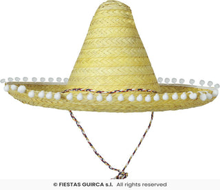 Mexicansk stråhatt 50 cm, gul