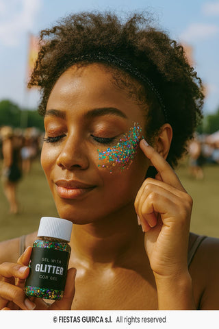 Flerfärgad Glittergel i Burk 20 g – Festsmink & Maskeradsmink