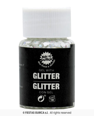Vit Glittergel 20 g – Festsmink & Maskeradsmink
