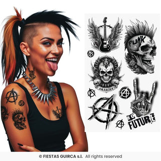 Punk-tatueringsark 14x30 cm