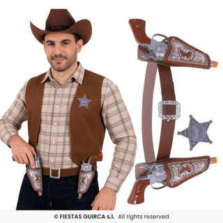 Två Hölster med Cowboypistol 20 cm