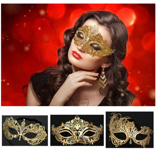 Metallic guld mask med strass