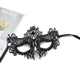 Black lace eye mask crocheted