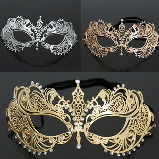 Metalisk Venetiansk mask med strass