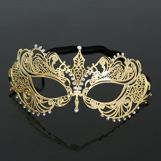 Metalisk Venetiansk mask med strass