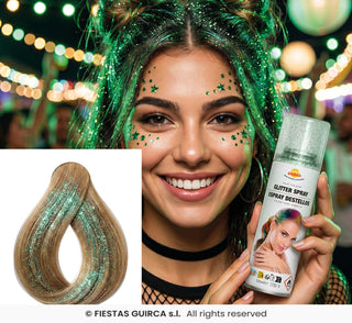 Glittrande Grön Hårspray 125 ml – Festtillbehör & Maskeradtillbehör
