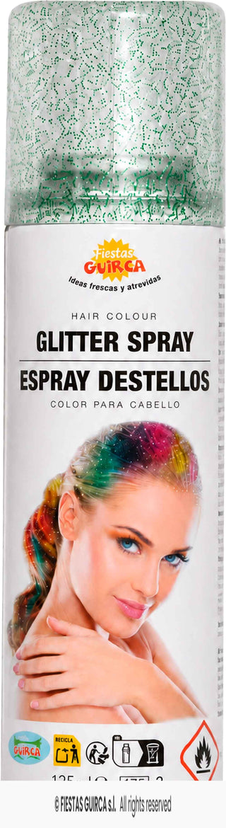 Glittrande Grön Hårspray 125 ml – Festtillbehör & Maskeradtillbehör