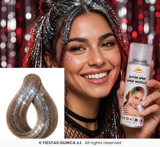 Glitter spray for hair Silver 125ml