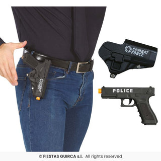 Pistol med Hölster 20 cm – Maskeradtillbehör & Rekvisita