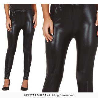 Svarta Metalliska Leggings – Maskeradkläder & Festkläder Vuxen