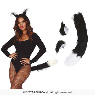Svart & Vitt Katt-Set – Maskeradtillbehö