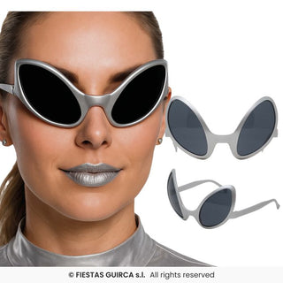 Silverglasögon Alien Goggles – Maskeradtillbehör Vuxen