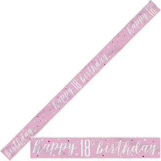 Banner pink glittery 18 years 2.2m