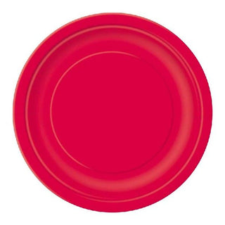 Paper plates red 20-pack 17.1cm