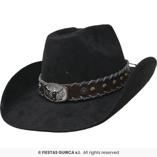 Cowboyhatt i filt med spänne, svart