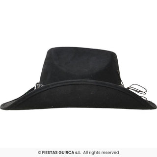 Cowboyhatt i filt med spänne, svart