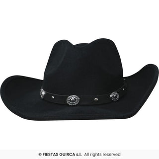 Cowboyhatt i filt, svart