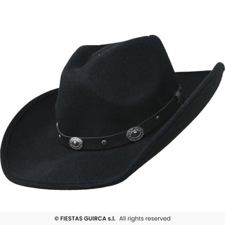 Cowboyhatt i filt, svart
