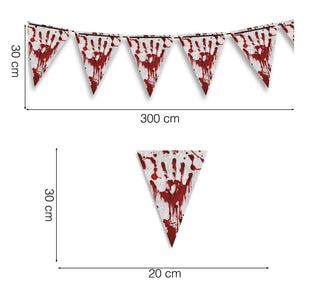 3m blodig vimpel 20x30cm
