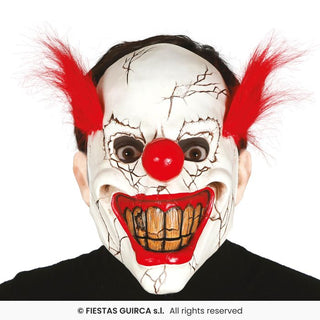 Horror Clownmask med Hair latex
