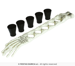 Skelett Arm 50cm med 5st Shot Glas