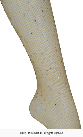 Fishnet-strumpbyxor med glittersten, nude, vuxen