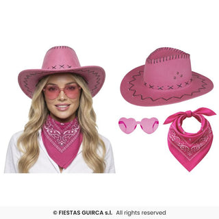Rosa cowboyset, 3 delar
