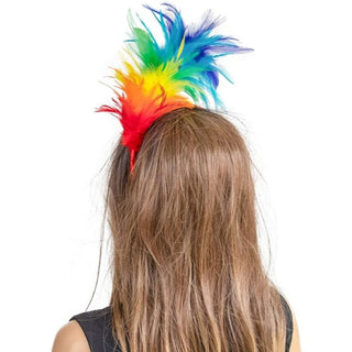 party diadem rainbow feathers 1 pack