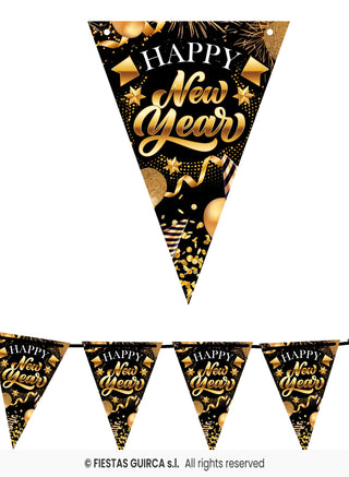 Nyårs Vimpel Happy New Year 3m