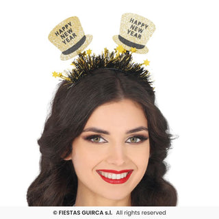 Nyårs Diadem "Happy New Year" Guld