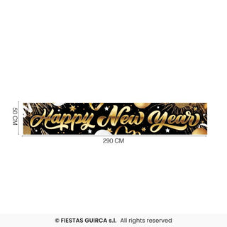 tyg Banner Happy New Year 290x50 CM