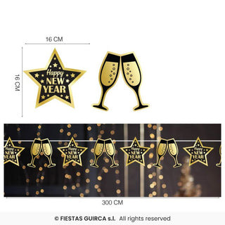 Nyårs Girlang "Happy New Year" 3m