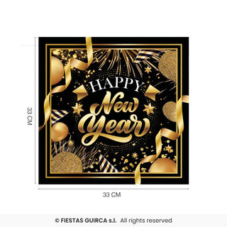 Happy new year servetter 16x16cm