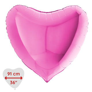 Foil balloon XL heart 36" with helium