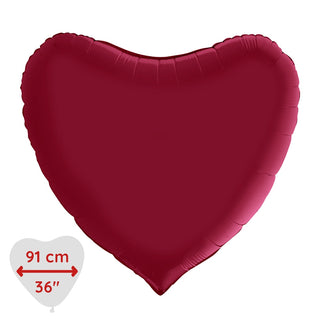 Foil balloon XL heart 36" with helium
