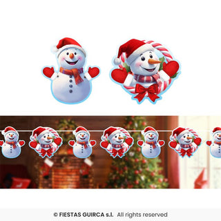 Snögubbe Jul Girlang 3m