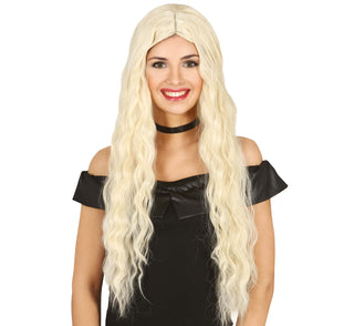 lång Blond peruk i box