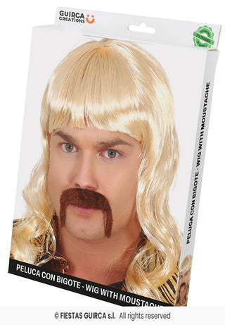 Herrperuk lång med mustasch
