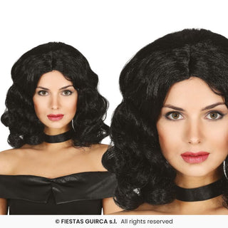 Svart Peruk Vågig
