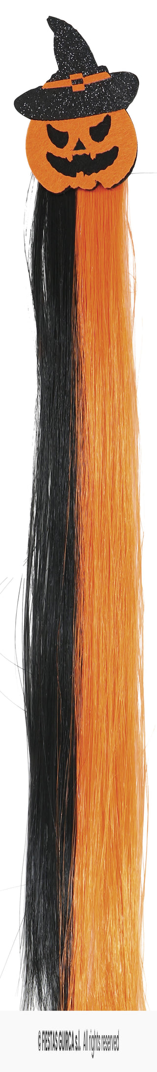 Hårslinga, orange och svart, 40 cm