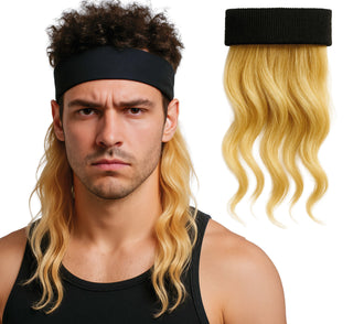 Blond peruk med svart band (Vuxenstorlek)