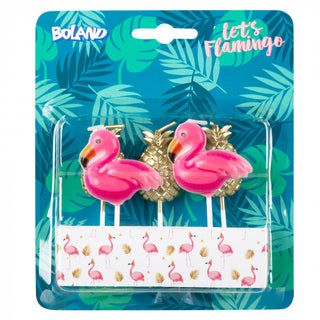 flamingo candle set