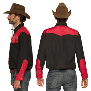 Skjorta Western, svart/röd (XL)