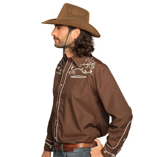 Skjorta Western, brun (XL)
