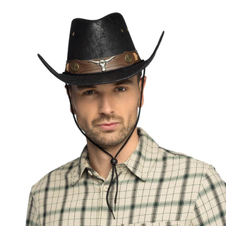 Svart Cowboy Hatt Läderimitation