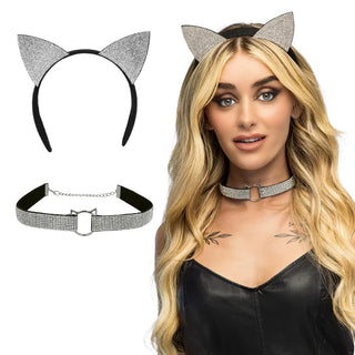 Set Diamant-katt (tiara och halsband)