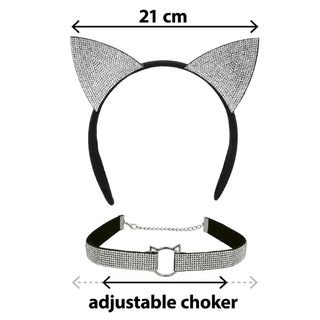 Set Diamant-katt (tiara och halsband)