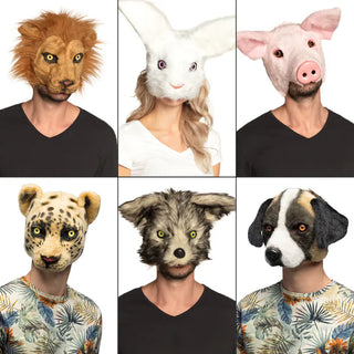 Plyschmask Djur Mixad 6-pack (halv)