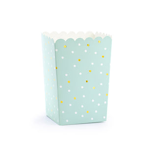 Popcorn cup Spotted mint green 6-pack
